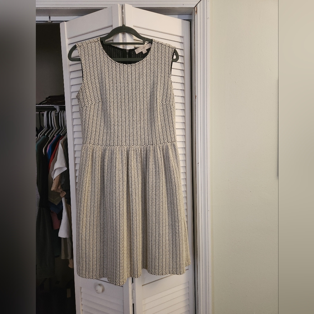 Loft black and white chevron cocktail dress.